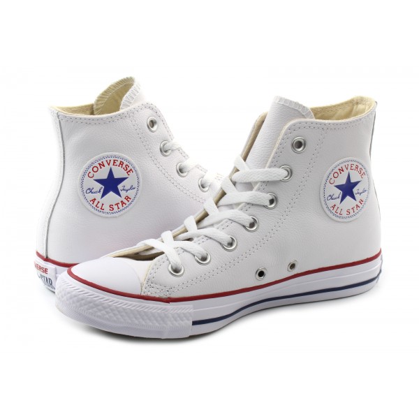Tenisi înalți Converse Chuck Taylor All Star HI WHT LEA - 132169C
