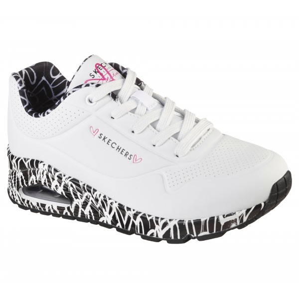 Pantofi sport SKECHERS UNO - LOVING LOVE 155506 WBK