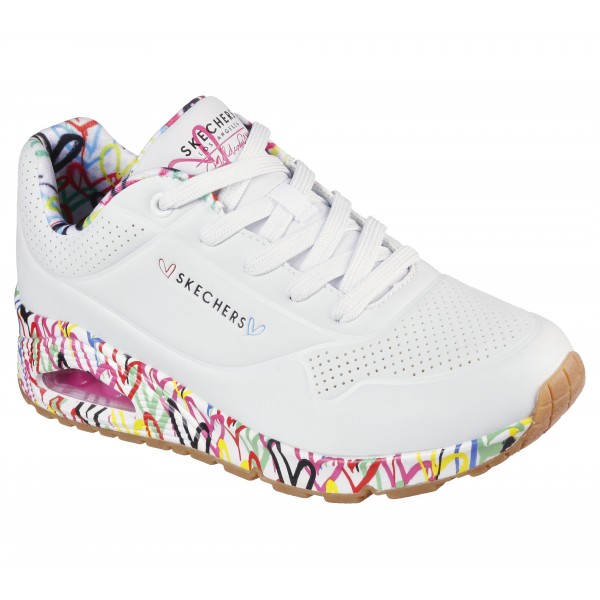 Pantofi sport SKECHERS UNO - LOVING LOVE 155506 WHT